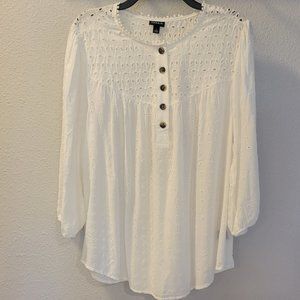 Torrid - White Eyelet Blouse.  Never Worn.